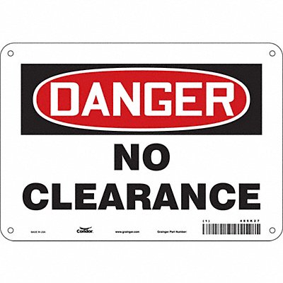 CONDOR 485K27 Safety Sign 7 in x 10 in Polyethylene