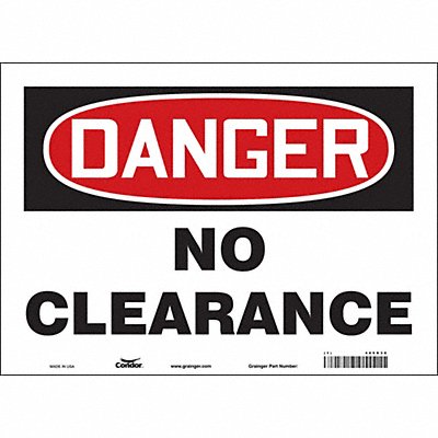 CONDOR 485K30 Safety Sign 10 in x 14 in Vinyl