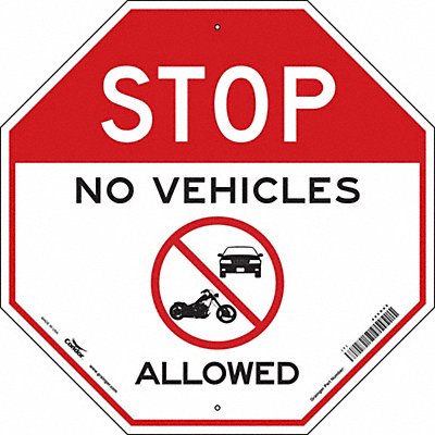 CONDOR 485K60 Safety Sign 24 in x 24 in Aluminum