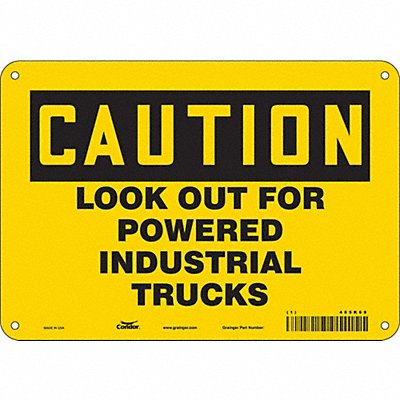 CONDOR 485K69 Safety Sign 7 in x 10 in Aluminum