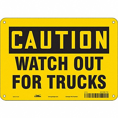 CONDOR 485K79 Safety Sign 7 in x 10 in Polyethylene