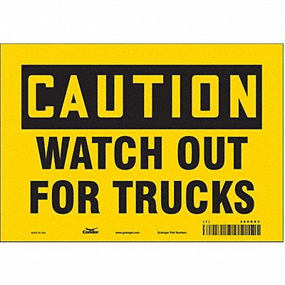 CONDOR 485K83 Safety Sign 7 in x 10 in Vinyl