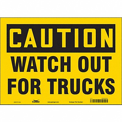CONDOR 485K84 Safety Sign 10 in x 14 in Vinyl
