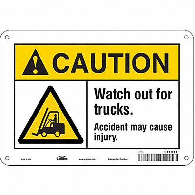CONDOR VHC688A0710 Safety Sign 7 in x 10 in Aluminum