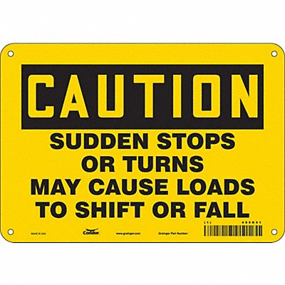 CONDOR 485K91 Safety Sign 7 in x 10 in Aluminum