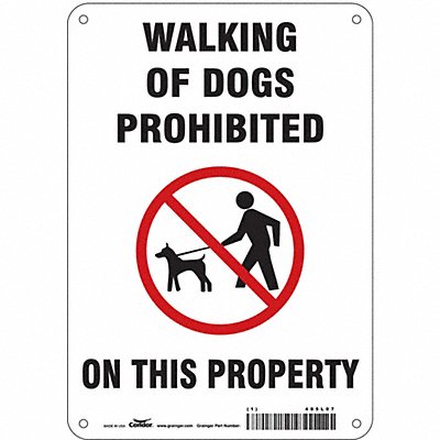 CONDOR 485L07 Safety Sign 10 in x 7 in Polyethylene
