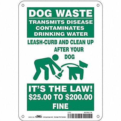 CONDOR 485L14 Safety Sign 10 in x 7 in Aluminum