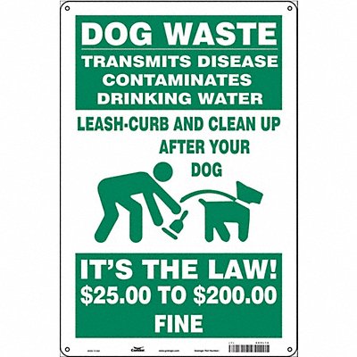 CONDOR 485L16 Safety Sign 18 in x 12 in Aluminum