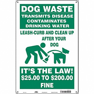 CONDOR 485L19 Safety Sign 18 in x 12 in Polyethylene