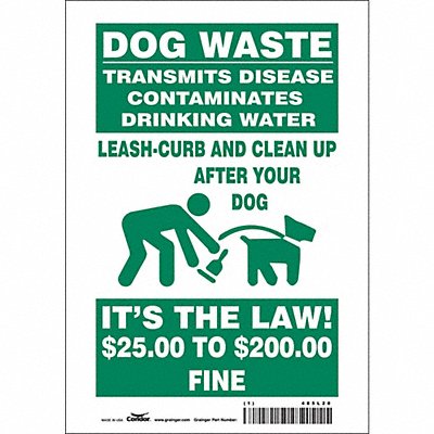CONDOR 485L20 Safety Sign 10 in x 7 in Vinyl