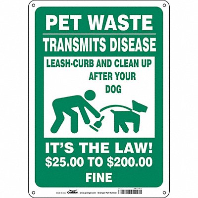 CONDOR 485L24 Safety Sign 14 in x 10 in Aluminum