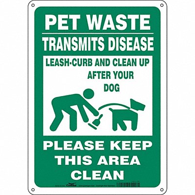 CONDOR 485L36 Safety Sign 14 in x 10 in Polyethylene