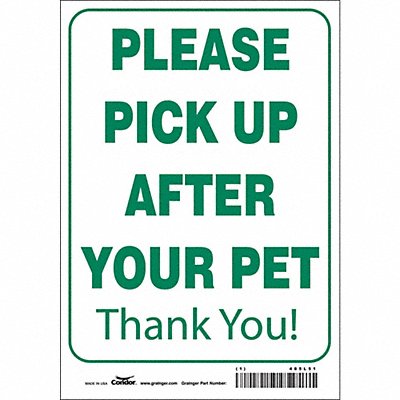 CONDOR 485L51 Safety Sign 10 in x 7 in Aluminum