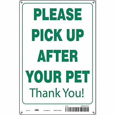 CONDOR 485L53 Safety Sign 18 in x 12 in Aluminum