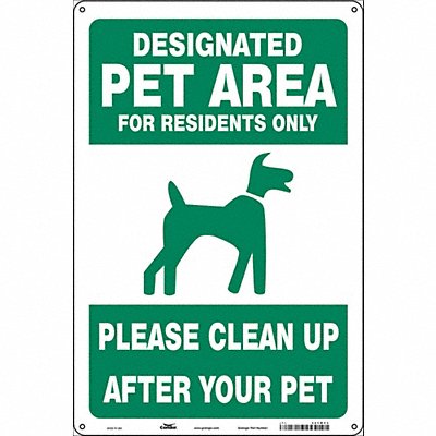 CONDOR 485M03 Safety Sign 18 in x 12 in Aluminum