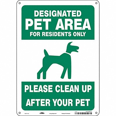 CONDOR 485M05 Safety Sign 14 in x 10 in Polyethylene