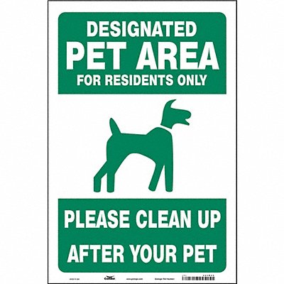CONDOR 485M09 Safety Sign 18 in x 12 in Vinyl