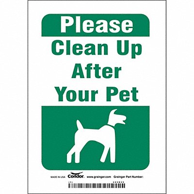 CONDOR 485M25 Safety Sign 7 in x 5 in Vinyl