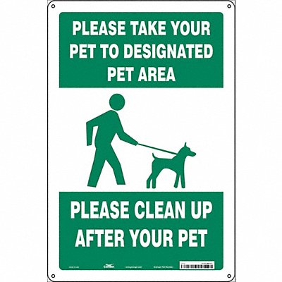CONDOR 485M47 Safety Sign 18 in x 12 in Aluminum