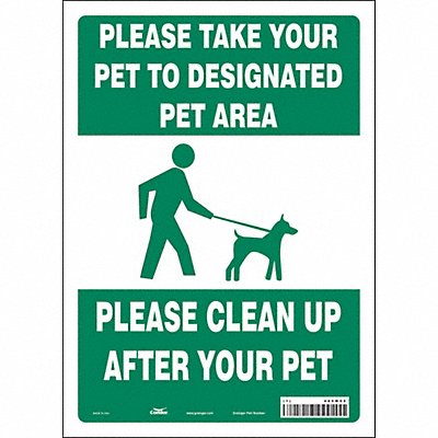 CONDOR 485M52 Safety Sign 14 in x 10 in Vinyl