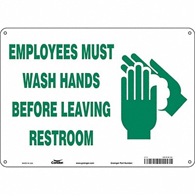 CONDOR 485N34 Safety Sign 10 in x 14 in Aluminum