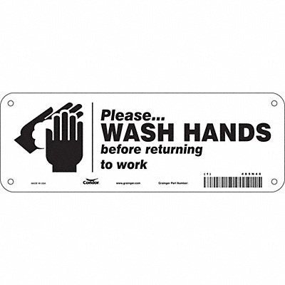 CONDOR 485N48 Safety Sign 3 1/2 x 10 in Polyethylene