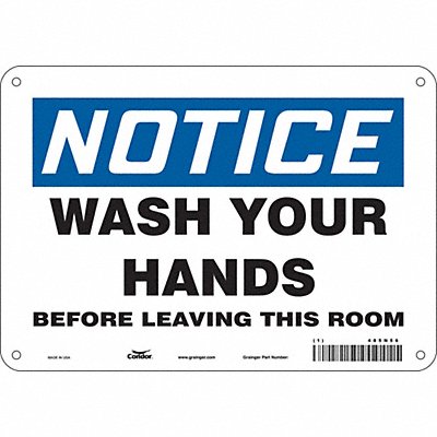 CONDOR 485N56 Safety Sign 7 in x 10 in Aluminum