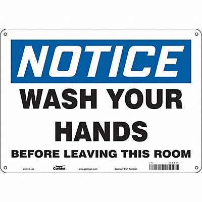 CONDOR 485N57 Safety Sign 10 in x 14 in Aluminum