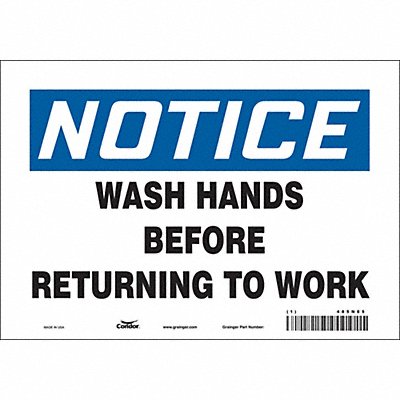 CONDOR 485N85 J7172 Safety Sign 7 in x 10 in Vinyl