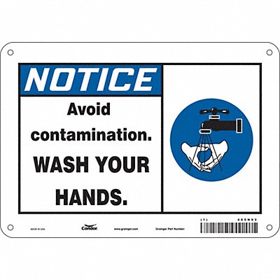 CONDOR 485N93 Safety Sign 7 in x 10 in Aluminum
