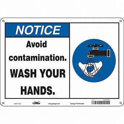 CONDOR 485N94 Safety Sign 10 in x 14 in Aluminum