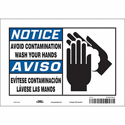 CONDOR 485P55 Safety Sign 7 in x 10 in Vinyl