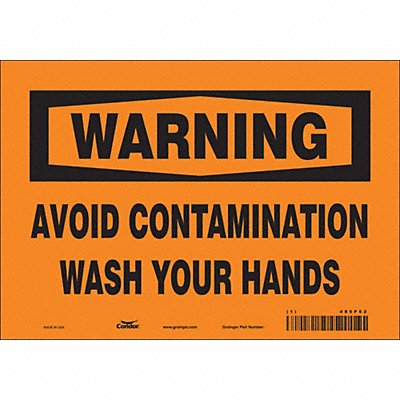 CONDOR 485P62 Safety Sign 7 in x 10 in Vinyl