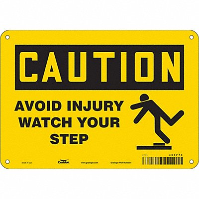 CONDOR 485P75 Safety Sign 7 in x 10 in Aluminum