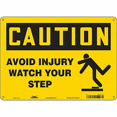 CONDOR 485P76 Safety Sign 10 inx14 in Aluminum
