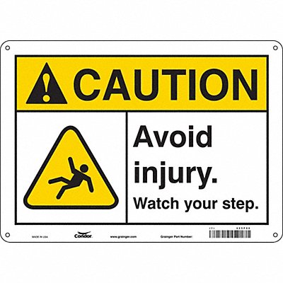 CONDOR 485P82 Safety Sign 10 inx14 in Aluminum