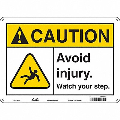 CONDOR 485P84 Safety Sign 10 inx14 in Polyethylene