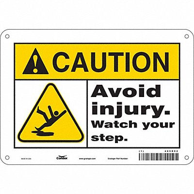 CONDOR 485R02 Safety Sign 7 in x 10 in Aluminum