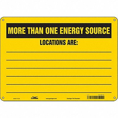 CONDOR 485W76 Safety Sign 10 in x 14 in Aluminum