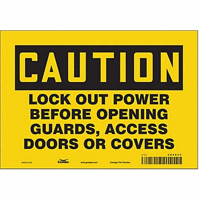 CONDOR 485X04 Safety Sign 7 inx10 in Vinyl