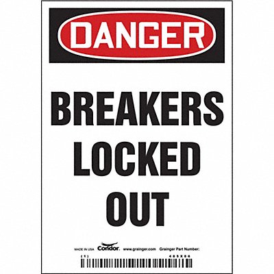 CONDOR 485X06 K0127 Safety Sign 10 inx14 in Magnetic Vinyl