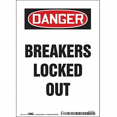 CONDOR 485X07 K0127 Safety Sign 10 inx14 in Magnetic Vinyl