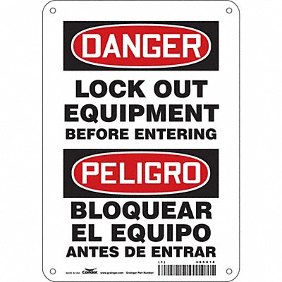 CONDOR 485X18 Safety Sign 10 inx7 in Polyethylene