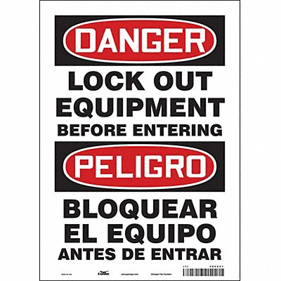 CONDOR 485X21 Safety Sign 14 inx10 in Vinyl