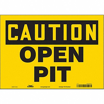 CONDOR 485X27 Safety Sign 10 in x 14 in Vinyl