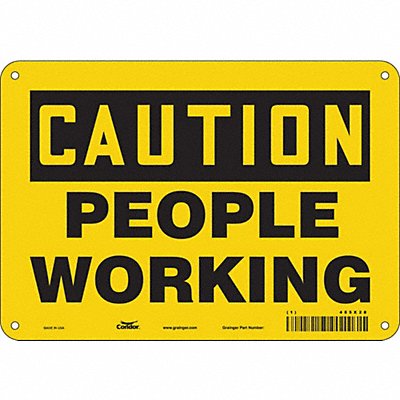 CONDOR 485X28 Safety Sign 7 in x 10 in Aluminum