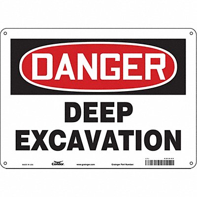 CONDOR 485X49 Safety Sign 10 in x 14 in Aluminum