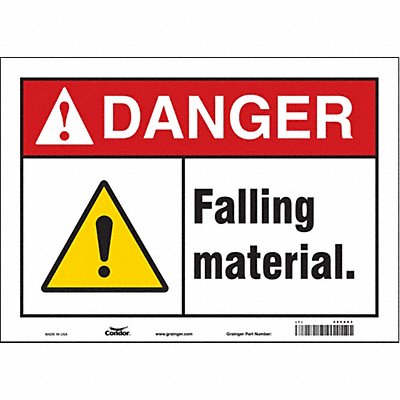 CONDOR 485X63 Safety Sign 10 in x 14 in Vinyl