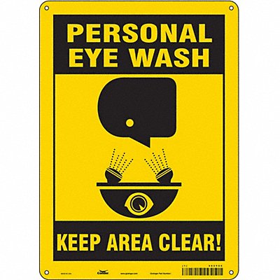 CONDOR 485Y04 Safety Sign 14 in x 10 in Aluminum