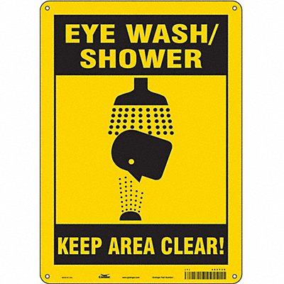 CONDOR 485Y20 Safety Sign 14 in x 10 in Polyethylene